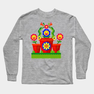 Flowers 60s Vintage Cool Funny Emoji 2020 Long Sleeve T-Shirt